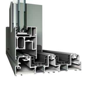 cp155 3 rail 3d detail - Window and Door Profiles in Aluminum, PVC and Wood - Window Profile